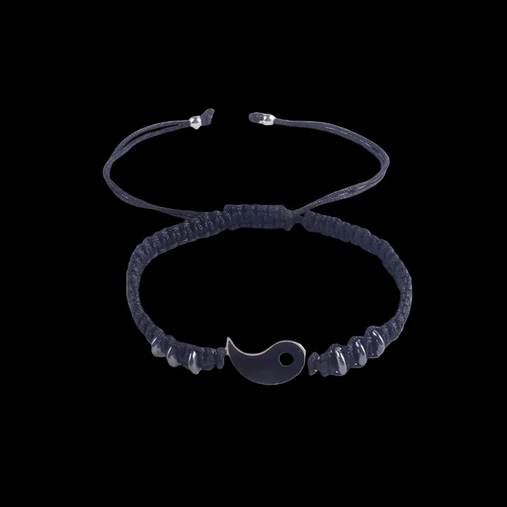 Best Friend Bracelets for 2 Matching Yin Yang Adjustable Cord Bracelet