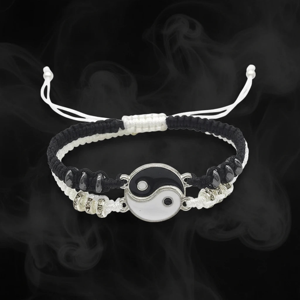 Best Friend Bracelets for 2 Matching Yin Yang Adjustable Cord Bracelet