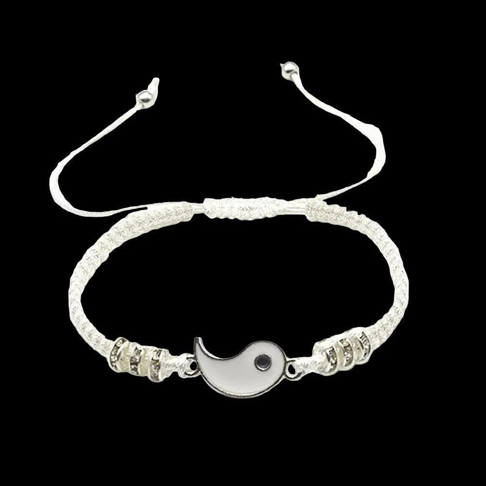 Best Friend Bracelets for 2 Matching Yin Yang Adjustable Cord Bracelet