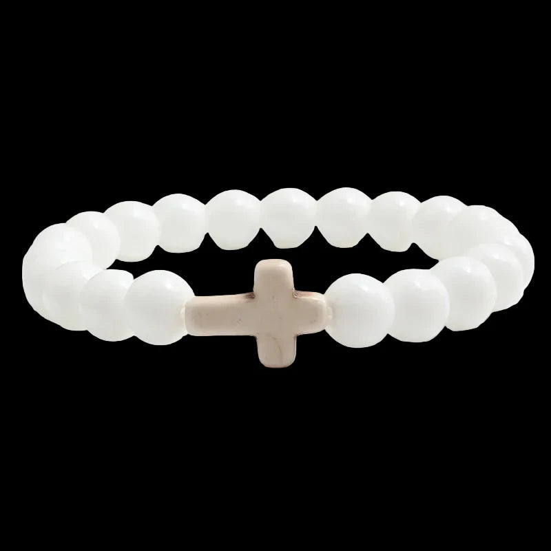Natural Stone Bracelet Cross Bracelet