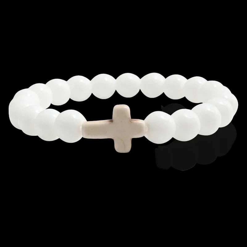 Natural Stone Bracelet Cross Bracelet
