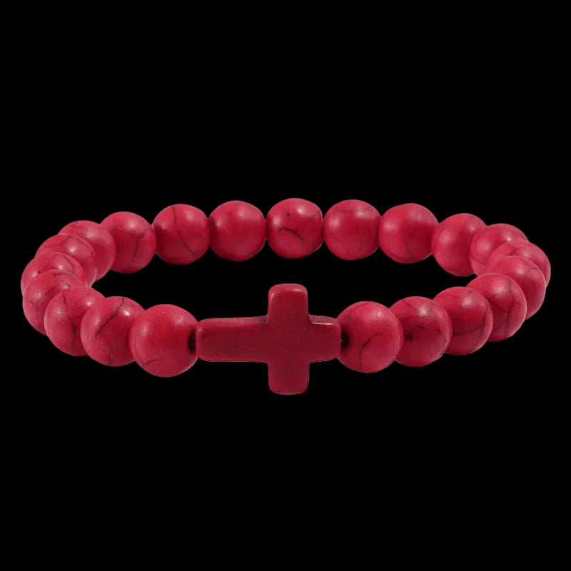 Natural Stone Bracelet Cross Bracelet