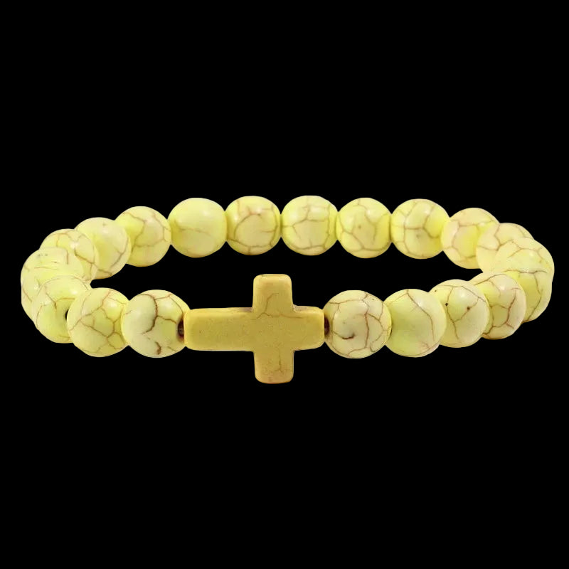 Natural Stone Bracelet Cross Bracelet