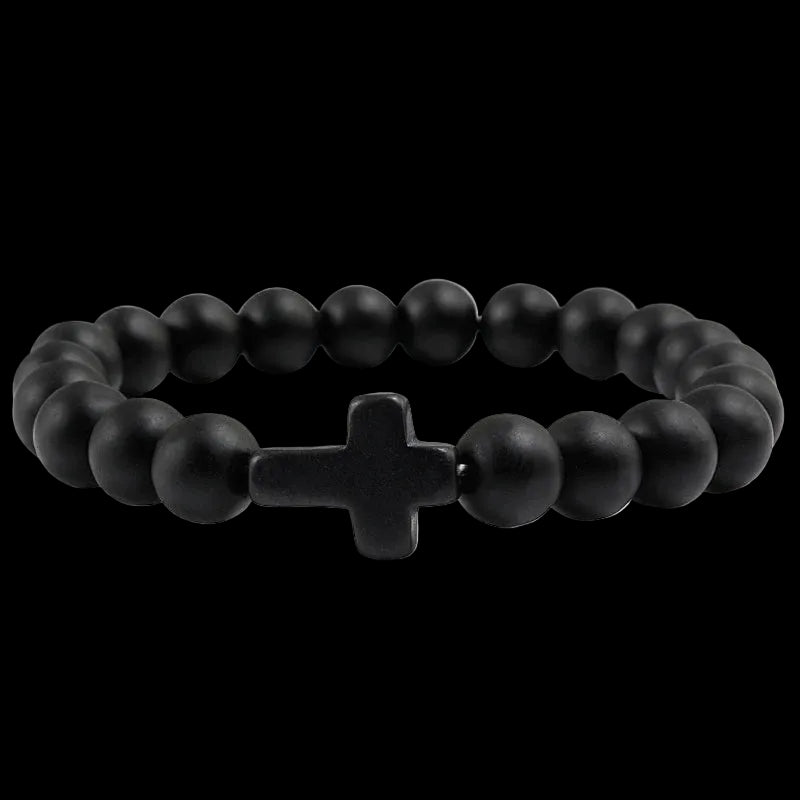 Natural Stone Bracelet Cross Bracelet