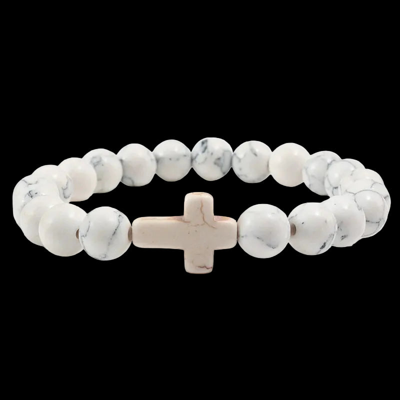 Natural Stone Bracelet Cross Bracelet
