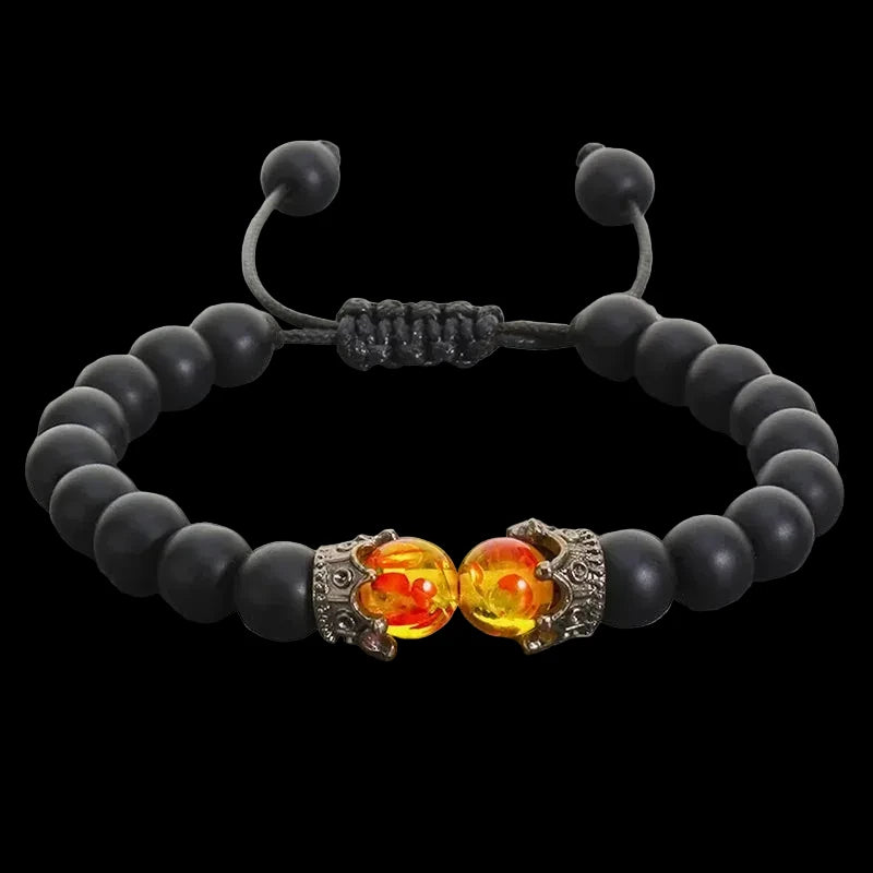 Natural Lava Stone Beads Crown Braid Bracelet