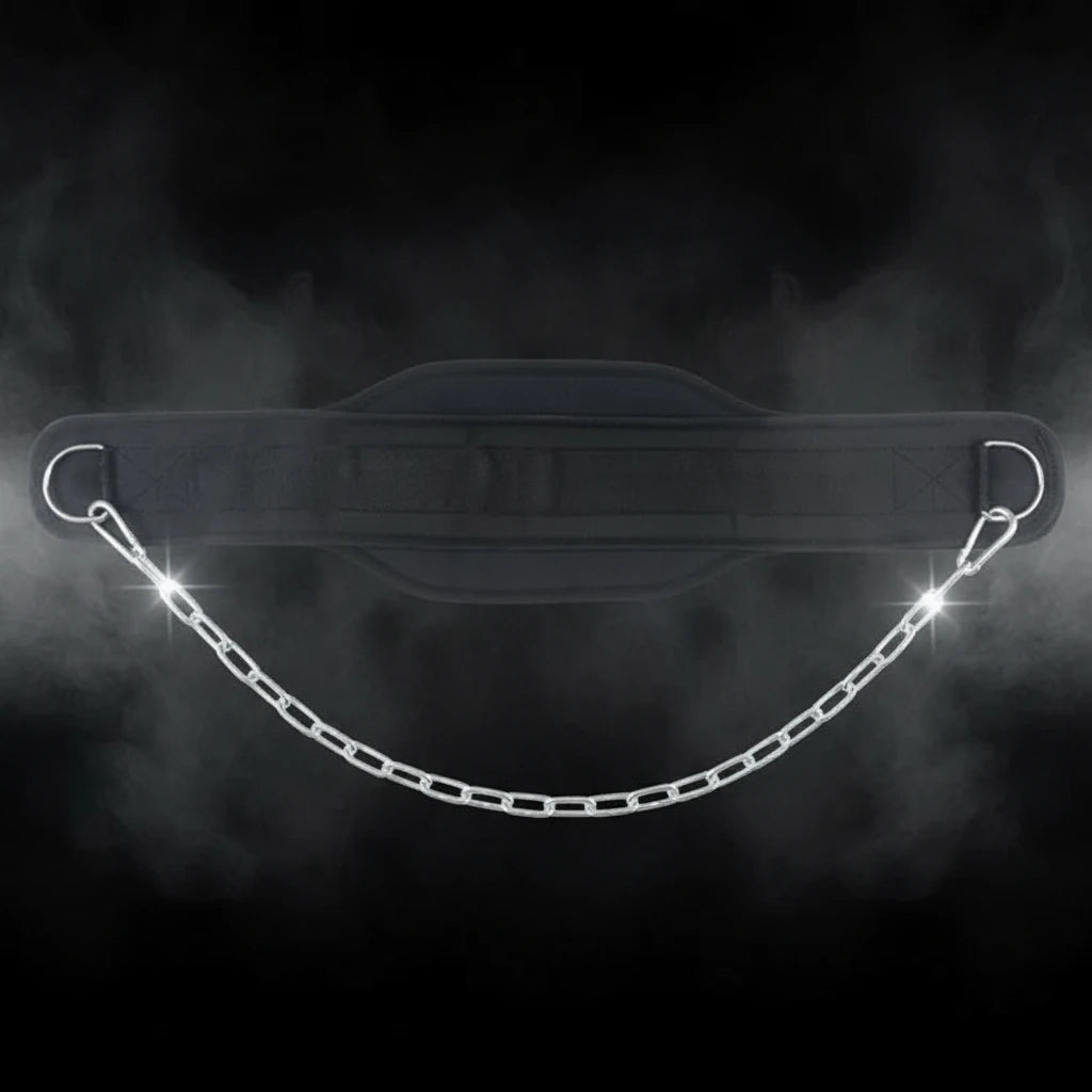 Weight Lifting Dip Belt Neoprene Back Gym Belt with Chain