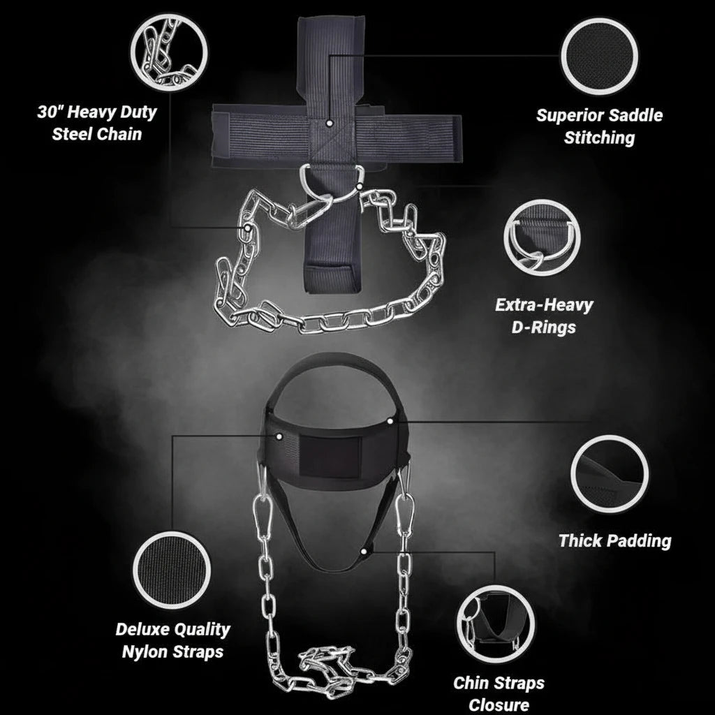 Head Neck Training Harness Body Strengh Exercise Cervical Spine Strap Adjustable Power Gym Fitness Weight Bearing Cap