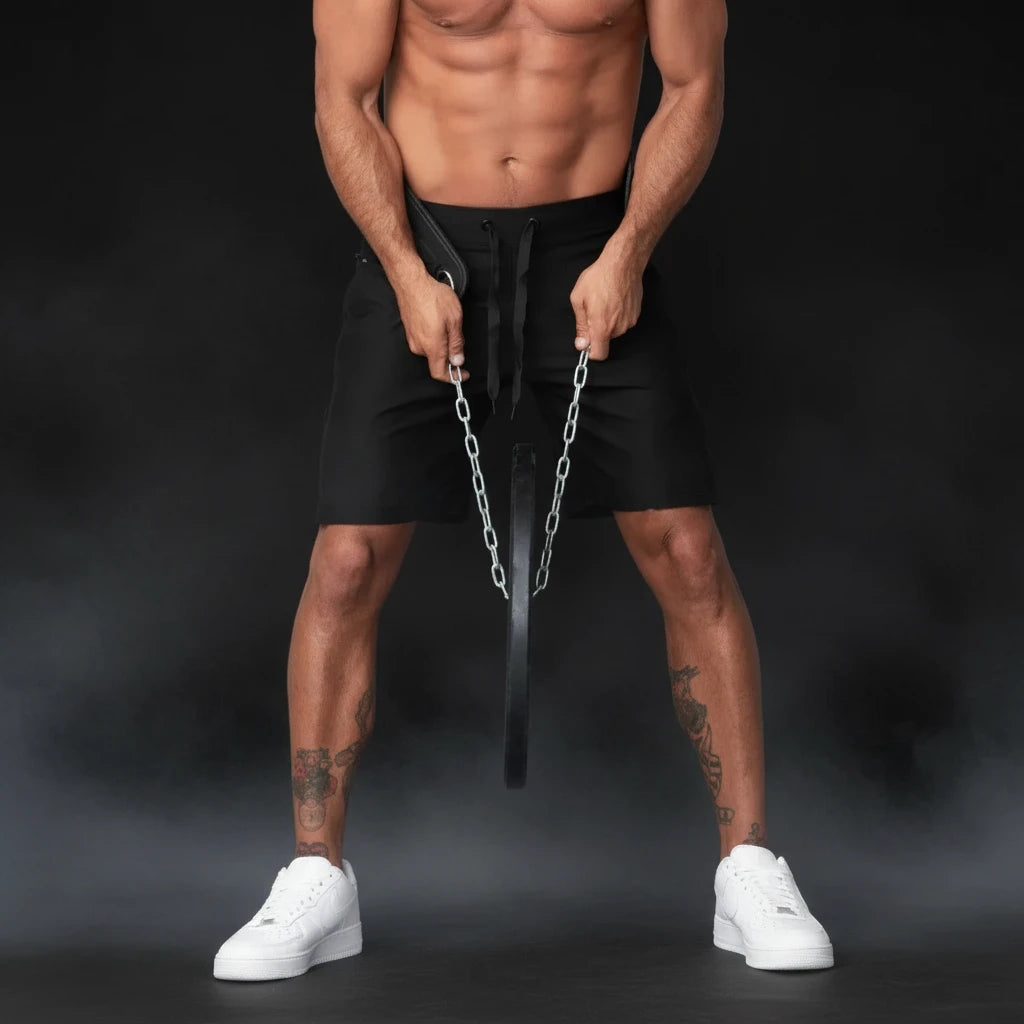 Weight Lifting Dip Belt Neoprene Back Gym Belt with Chain