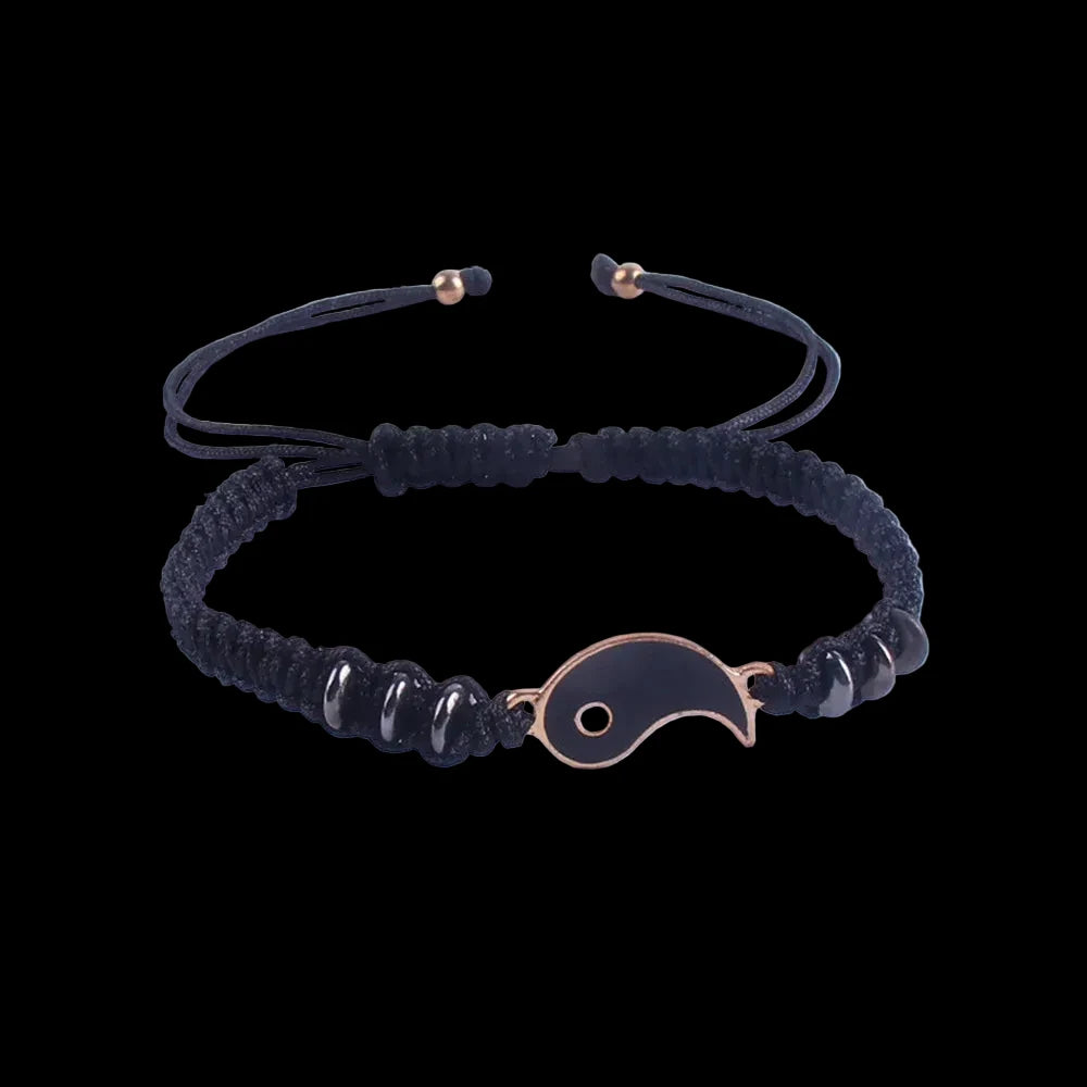 Best Friend Bracelets for 2 Matching Yin Yang Adjustable Cord Bracelet